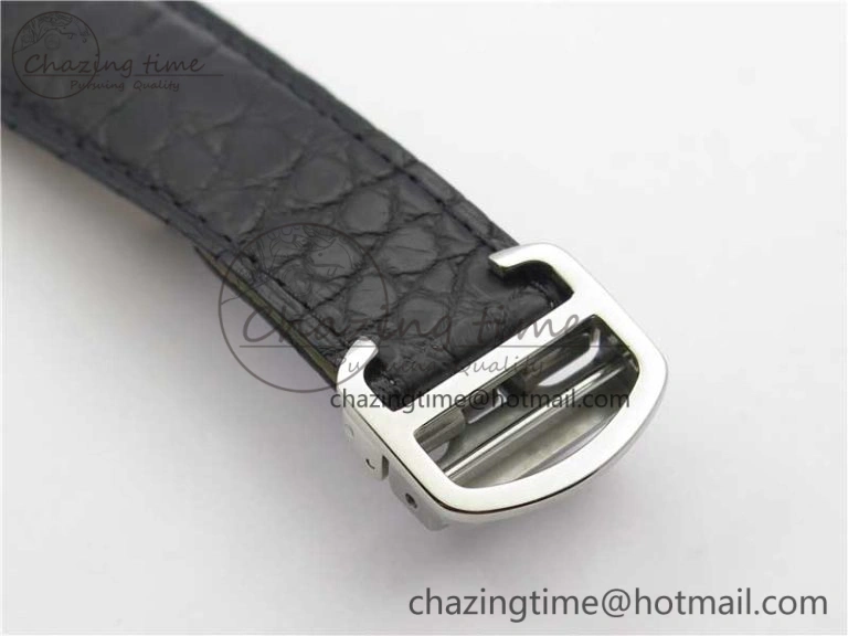 Ronde Solo de Cartier 42mm AF 1:1 Best Edition White Dial on Black Croco Leather Strap MIYOTA Compact 6119