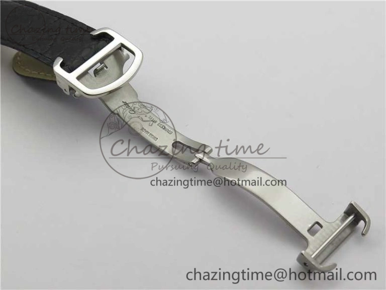 Ronde Solo de Cartier 42mm AF 1:1 Best Edition White Dial on Black Croco Leather Strap MIYOTA Compact 6119