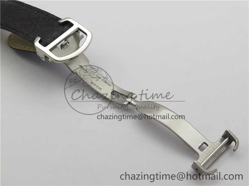 Ronde Solo de Cartier 42mm AF 1:1 Best Edition White Dial on Black Croco Leather Strap MIYOTA Compact 6119
