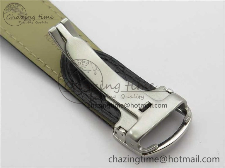 Ronde Solo de Cartier 42mm AF 1:1 Best Edition White Dial on Black Croco Leather Strap MIYOTA Compact 6119