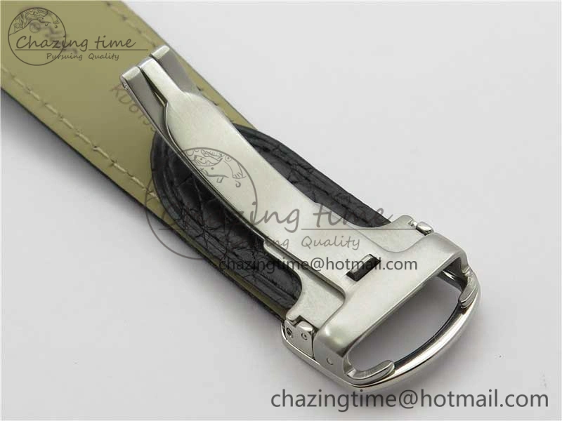 Ronde Solo de Cartier 42mm AF 1:1 Best Edition White Dial on Black Croco Leather Strap MIYOTA Compact 6119