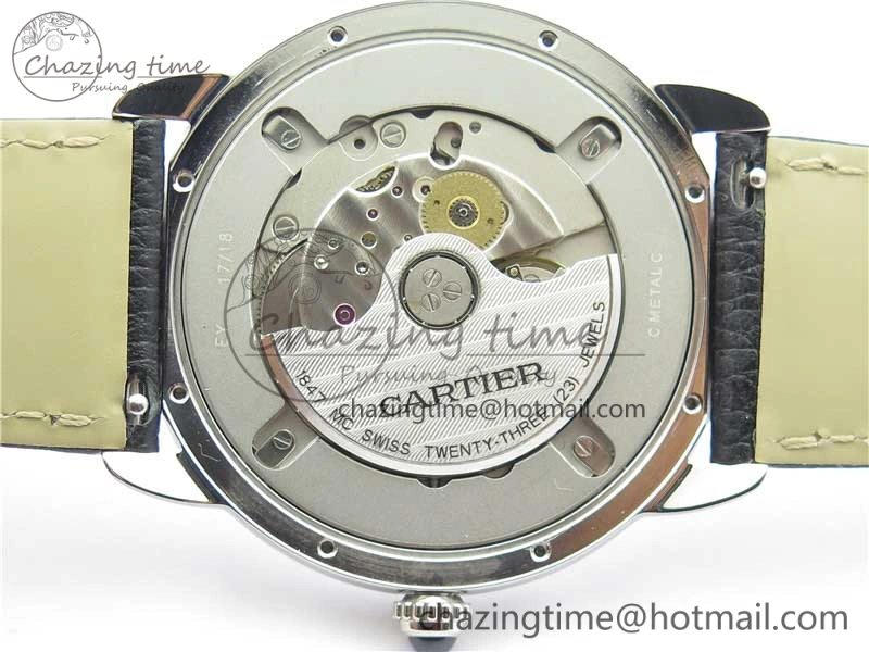 Ronde Solo de Cartier 42mm AF 1:1 Best Edition White Dial on Black Croco Leather Strap MIYOTA Compact 6119
