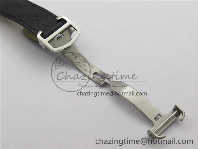 Bright Ronde Solo de Cartier 42mm AF 1:1 Best Edition White Dial on Black Leather Strap MIYOTA 6118