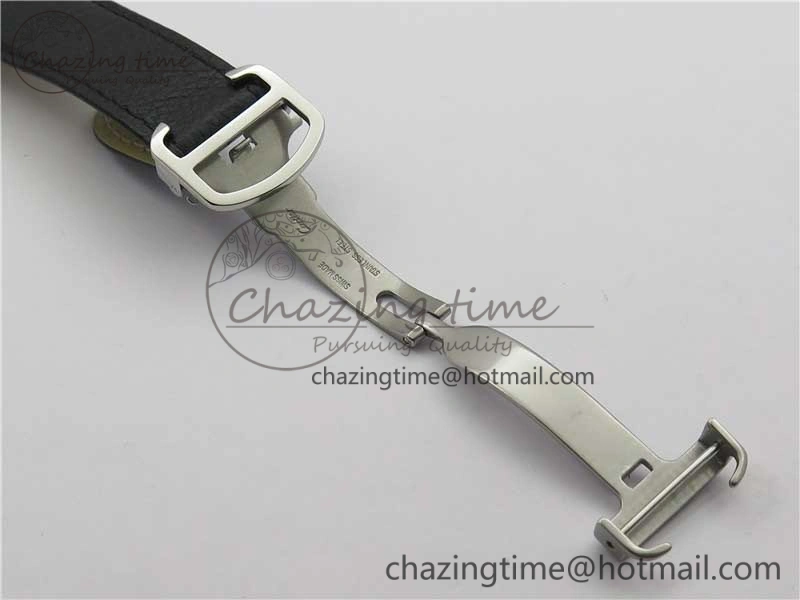 Bright Ronde Solo de Cartier 42mm AF 1:1 Best Edition White Dial on Black Leather Strap MIYOTA 6118