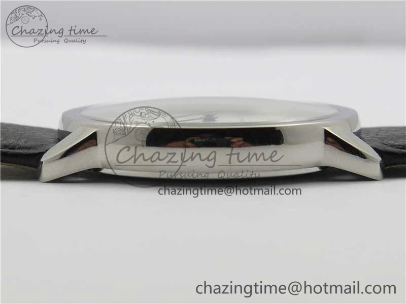 Bright Ronde Solo de Cartier 42mm AF 1:1 Best Edition White Dial on Black Leather Strap MIYOTA 6118
