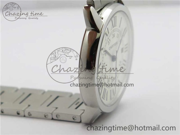 MultiPurpose Ronde Solo de Cartier 42mm AF 1:1 Best Edition White Dial on SS Bracelet MIYOTA 6114
