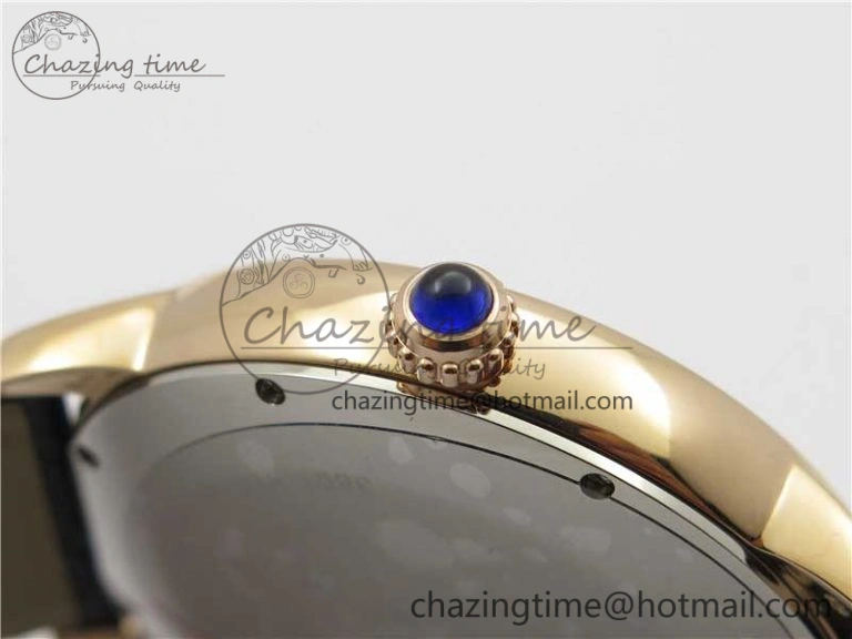 Snug Ronde Solo de Cartier 42mm RG AF 1:1 Best Edition White Dial on Black Croco Leather Strap MIYOTA 6116