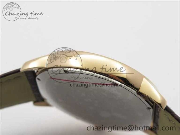 Ronde Solo de Cartier 42mm RG AF 1:1 Best Edition White Dial on Brown Croco Leather Strap MIYOTA SmartChoice 6117
