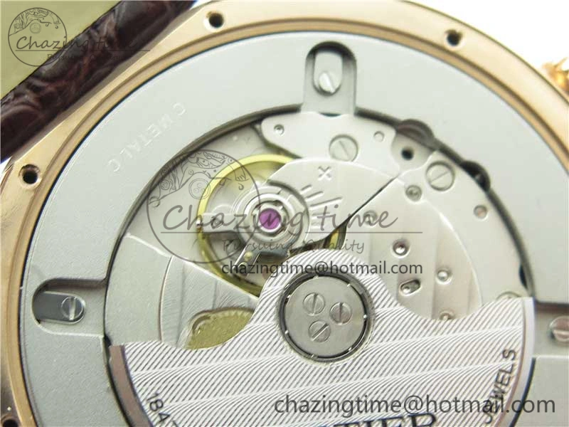 Ronde Solo de Cartier 42mm RG AF 1:1 Best Edition White Dial on Brown Croco Leather Strap MIYOTA SmartChoice 6117