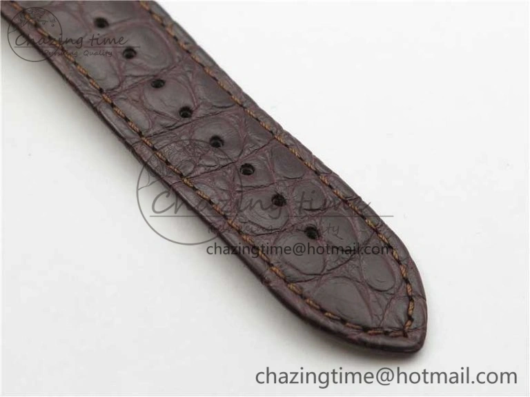 Ronde Solo de Cartier 42mm RG AF 1:1 Best Edition White Dial on Brown Croco Leather Strap MIYOTA SmartChoice 6117
