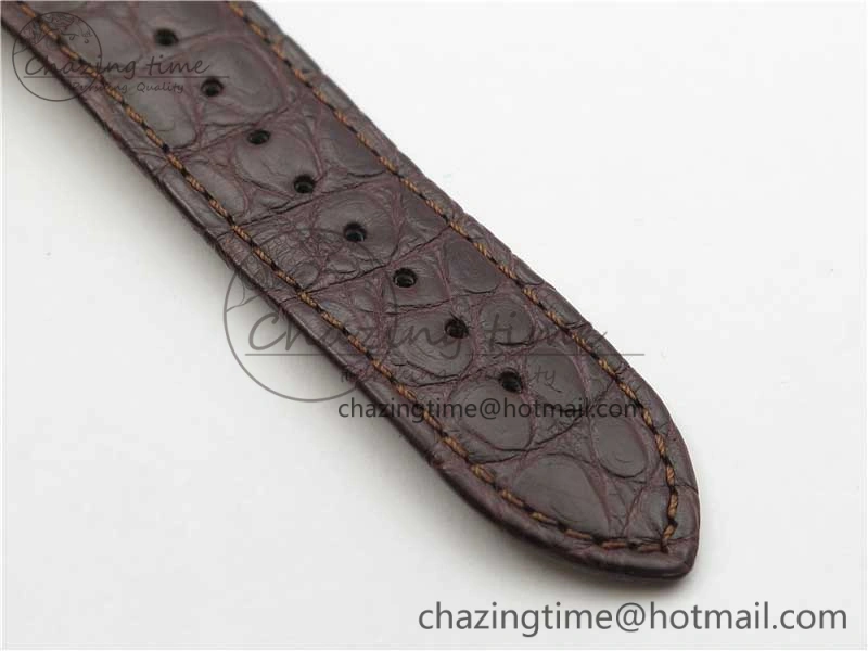 Ronde Solo de Cartier 42mm RG AF 1:1 Best Edition White Dial on Brown Croco Leather Strap MIYOTA SmartChoice 6117