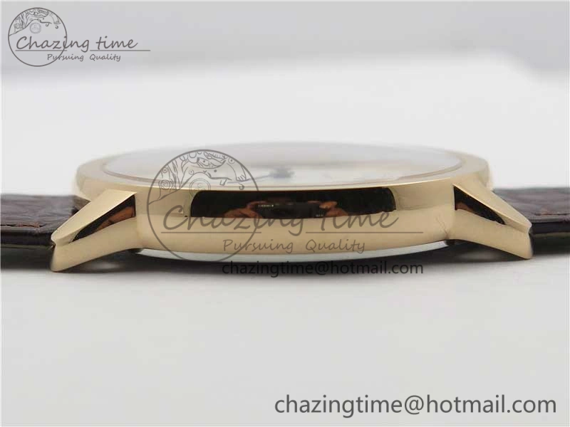Ronde Solo de Cartier 42mm RG AF 1:1 Best Edition White Dial on Brown Croco Leather Strap MIYOTA SmartChoice 6117