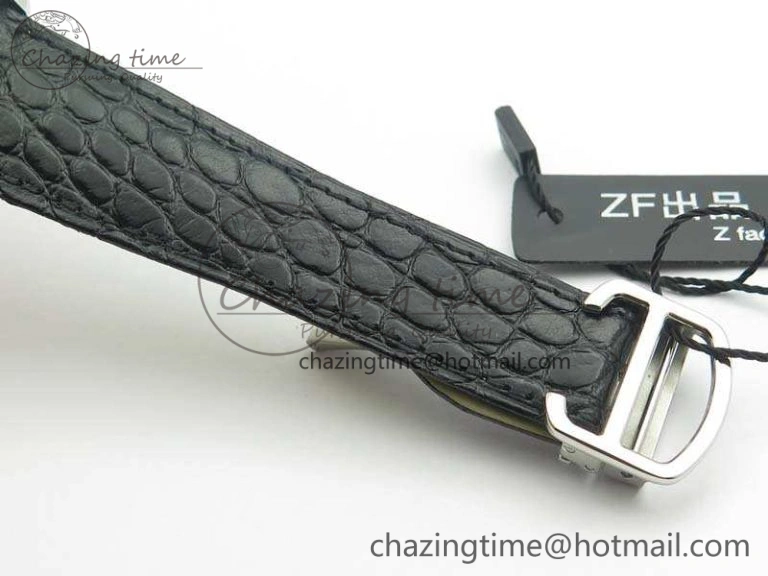 Ronde Solo de Cartier 42mm ZF 1:1 Best Edition White Dial On Black Leather Strap MIYOTA Attractive 6274