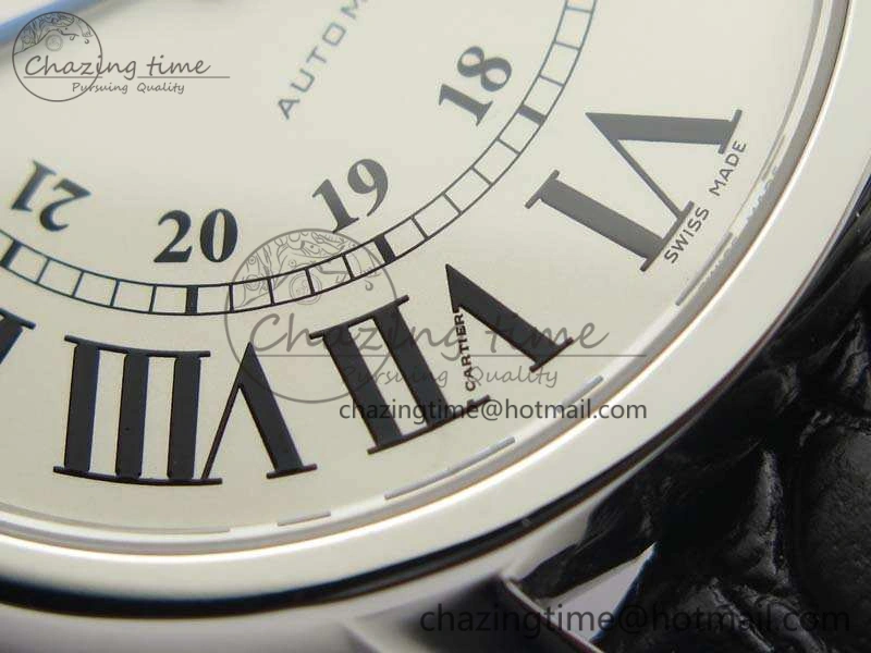 Ronde Solo de Cartier 42mm ZF 1:1 Best Edition White Dial On Black Leather Strap MIYOTA Attractive 6274