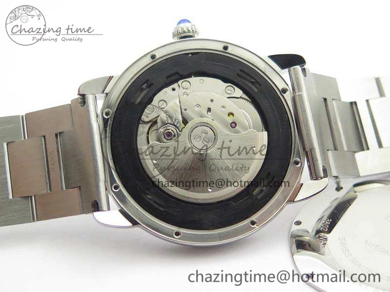 Compact Ronde Solo de Cartier 42mm ZF 1:1 Best Edition White Dial On SS Bracelet MIYOTA 6273