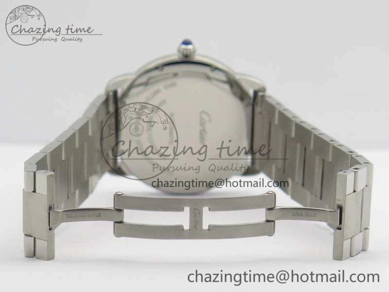 Compact Ronde Solo de Cartier 42mm ZF 1:1 Best Edition White Dial On SS Bracelet MIYOTA 6273