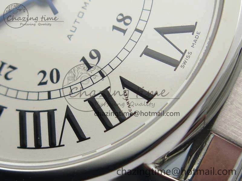 Compact Ronde Solo de Cartier 42mm ZF 1:1 Best Edition White Dial On SS Bracelet MIYOTA 6273