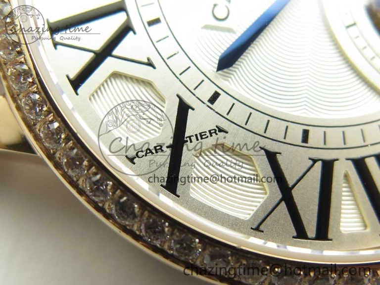 Rotonde Flying Tourbillon RG BLF Best Edition White Dial Diamonds Bezel on Brown Leather Strap V TechFriendly 6167