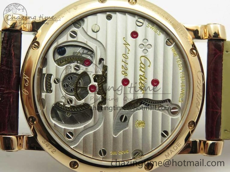 Rotonde Flying Tourbillon RG BLF Best Edition White Dial Diamonds Bezel on Brown Leather Strap V TechFriendly 6167