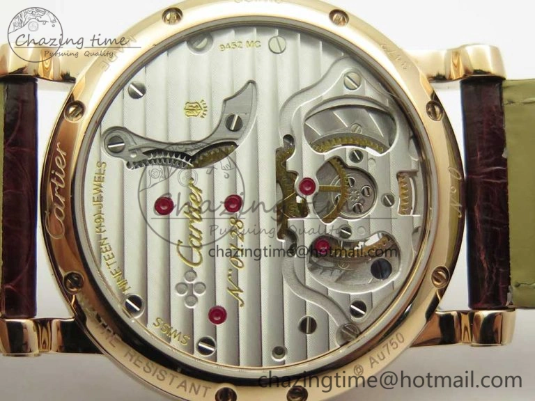 Rotonde Flying Tourbillon RG BLF Best Edition White Dial Diamonds Bezel on Brown Leather Strap V TechFriendly 6167