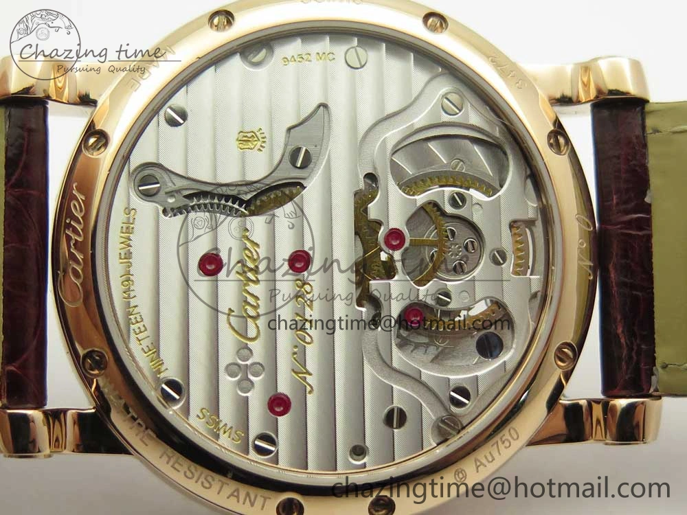 Rotonde Flying Tourbillon RG BLF Best Edition White Dial Diamonds Bezel on Brown Leather Strap V TechFriendly 6167