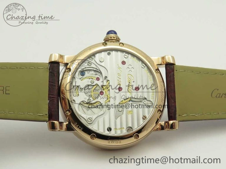 Rotonde Flying Tourbillon RG BLF Best Edition White Dial on Brown Leather Strap V WellDesigned 6169