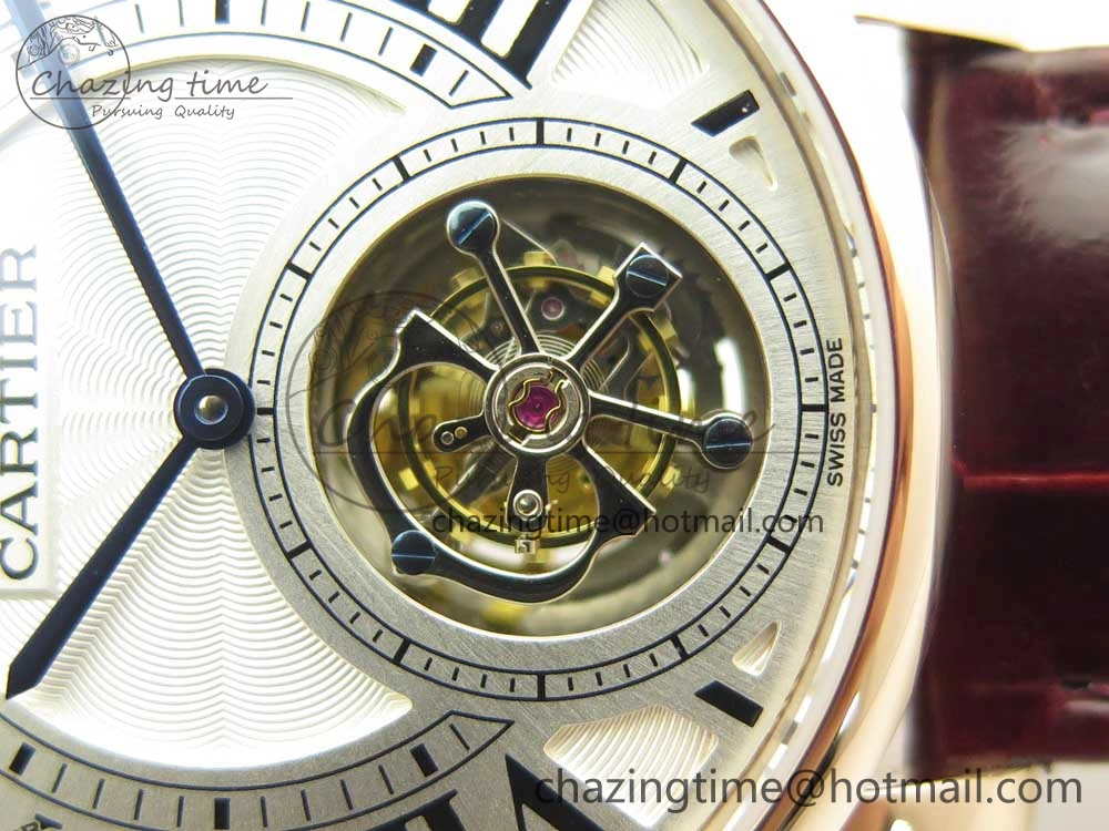 Rotonde Flying Tourbillon RG BLF Best Edition White Dial on Brown Leather Strap V WellDesigned 6169