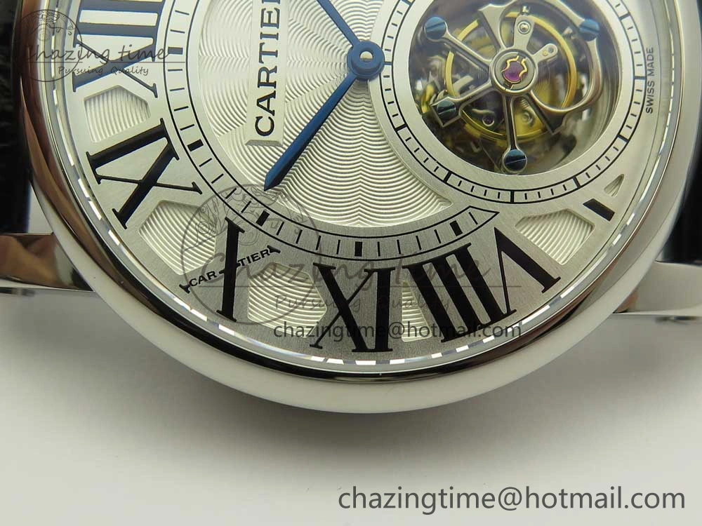 Rotonde Flying Tourbillon SS BLF Best Edition White Dial on Black Leather Strap V ZeroBulk 6166