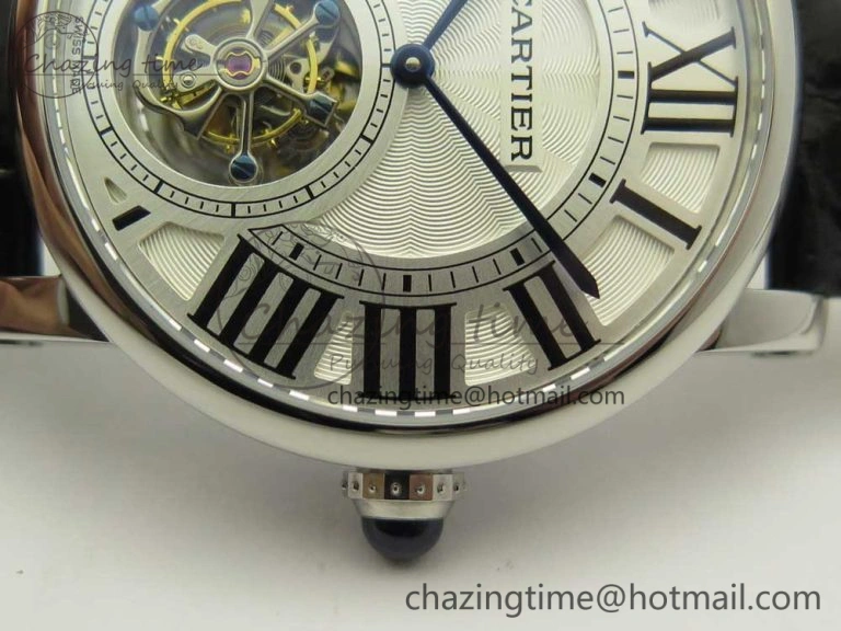 Rotonde Flying Tourbillon SS BLF Best Edition White Dial on Black Leather Strap V ZeroBulk 6166