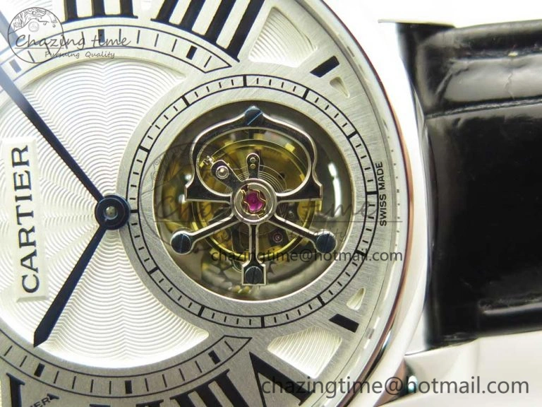 Rotonde Flying Tourbillon SS BLF Best Edition White Dial on Black Leather Strap V ZeroBulk 6166