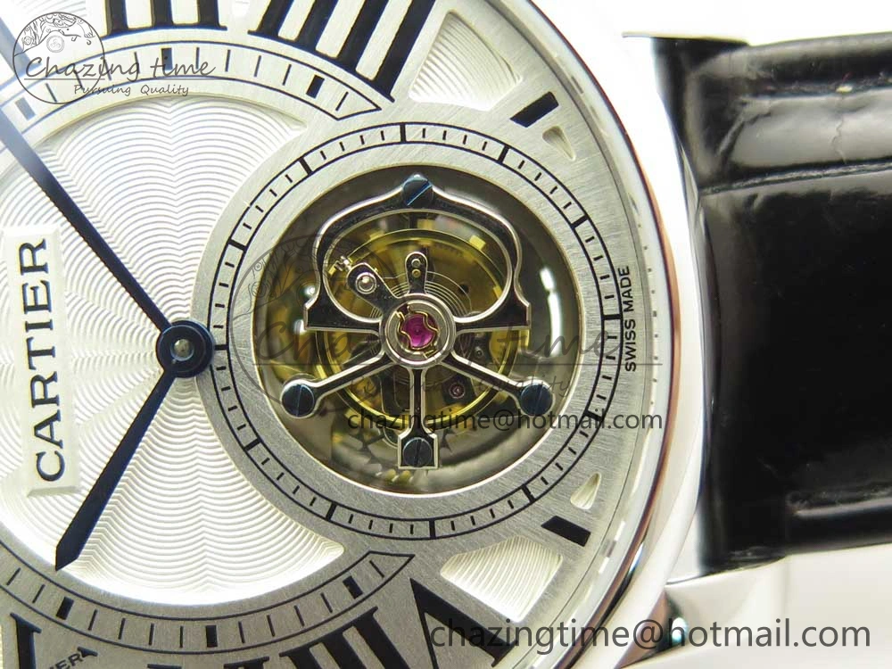 Rotonde Flying Tourbillon SS BLF Best Edition White Dial on Black Leather Strap V ZeroBulk 6166
