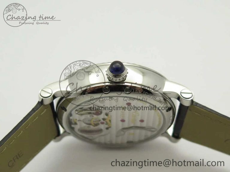 Rotonde Flying Tourbillon SS BLF Best Edition White Dial on Black Leather Strap V ZeroBulk 6166