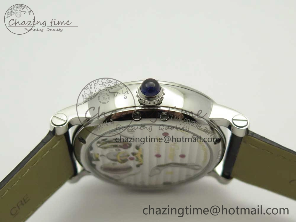 Rotonde Flying Tourbillon SS BLF Best Edition White Dial on Black Leather Strap V ZeroBulk 6166