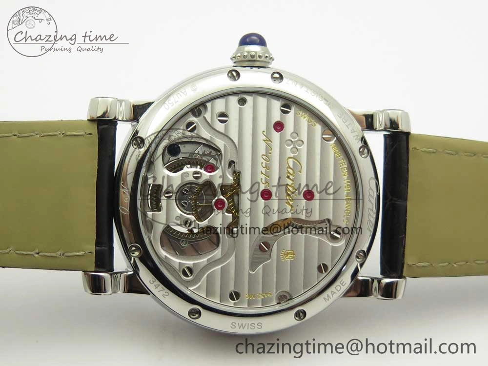 Rotonde Flying Tourbillon SS BLF Best Edition White Dial on Black Leather Strap V ZeroBulk 6166
