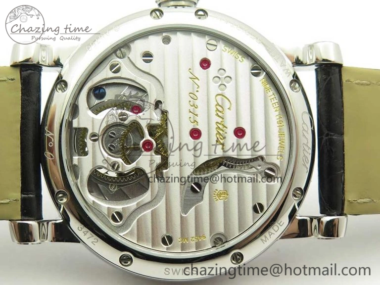 Rotonde Flying Tourbillon SS BLF Best Edition White Dial on Black Leather Strap V ZeroBulk 6166