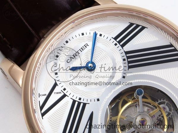 HighQuality Rotonde Tourbillon RG RMSF Best Edition White Dial on Brown Leather Strap 5979