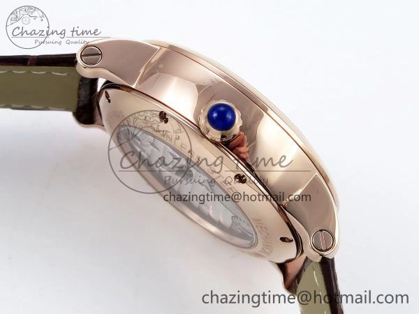 HighQuality Rotonde Tourbillon RG RMSF Best Edition White Dial on Brown Leather Strap 5979