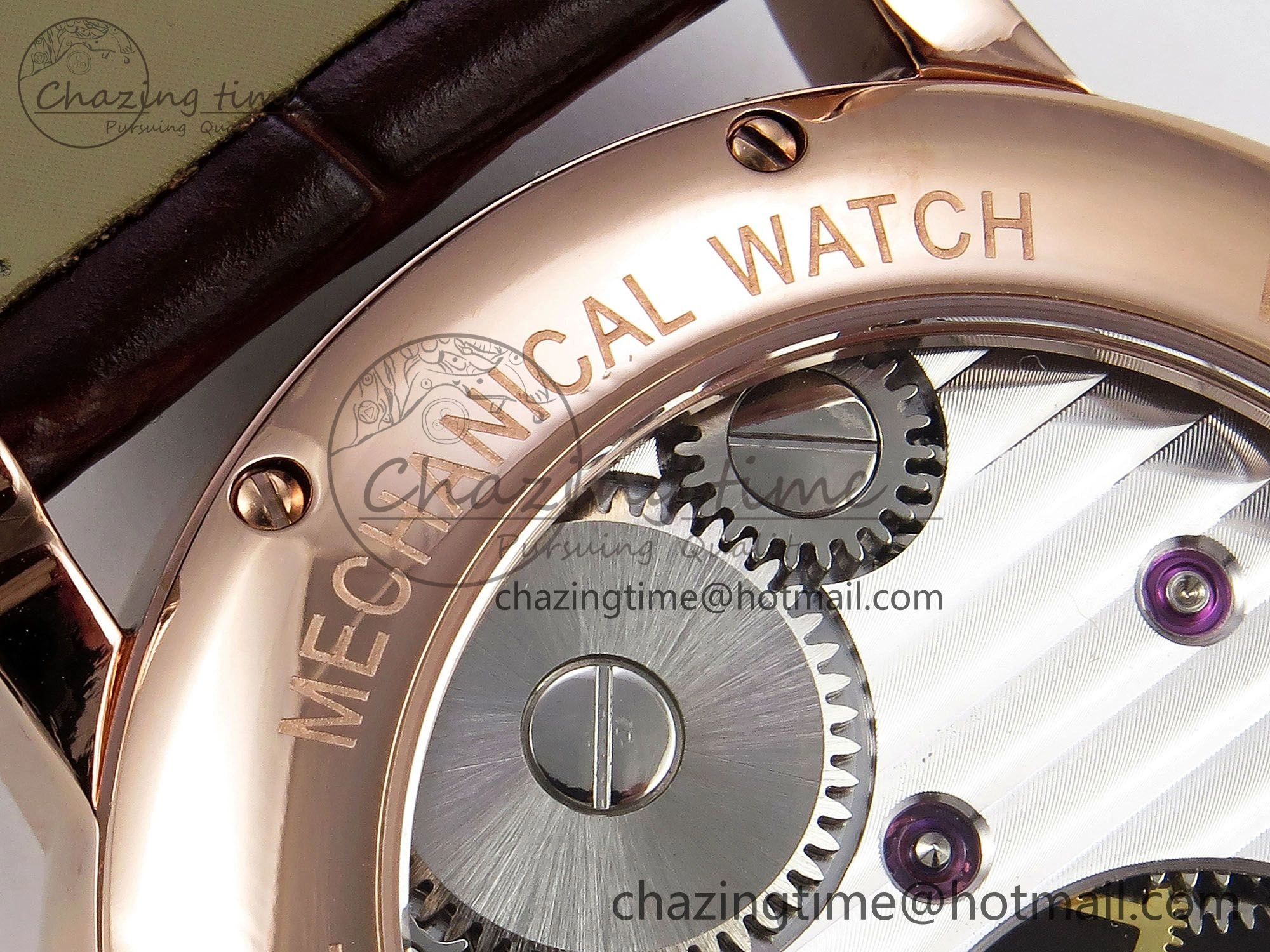 HighQuality Rotonde Tourbillon RG RMSF Best Edition White Dial on Brown Leather Strap 5979
