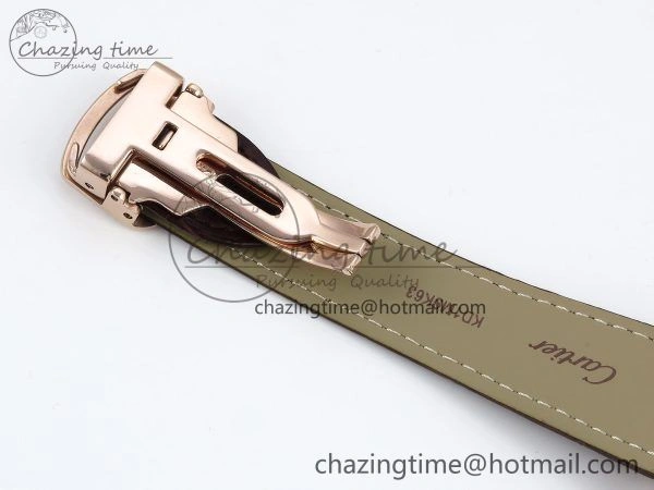 HighQuality Rotonde Tourbillon RG RMSF Best Edition White Dial on Brown Leather Strap 5979