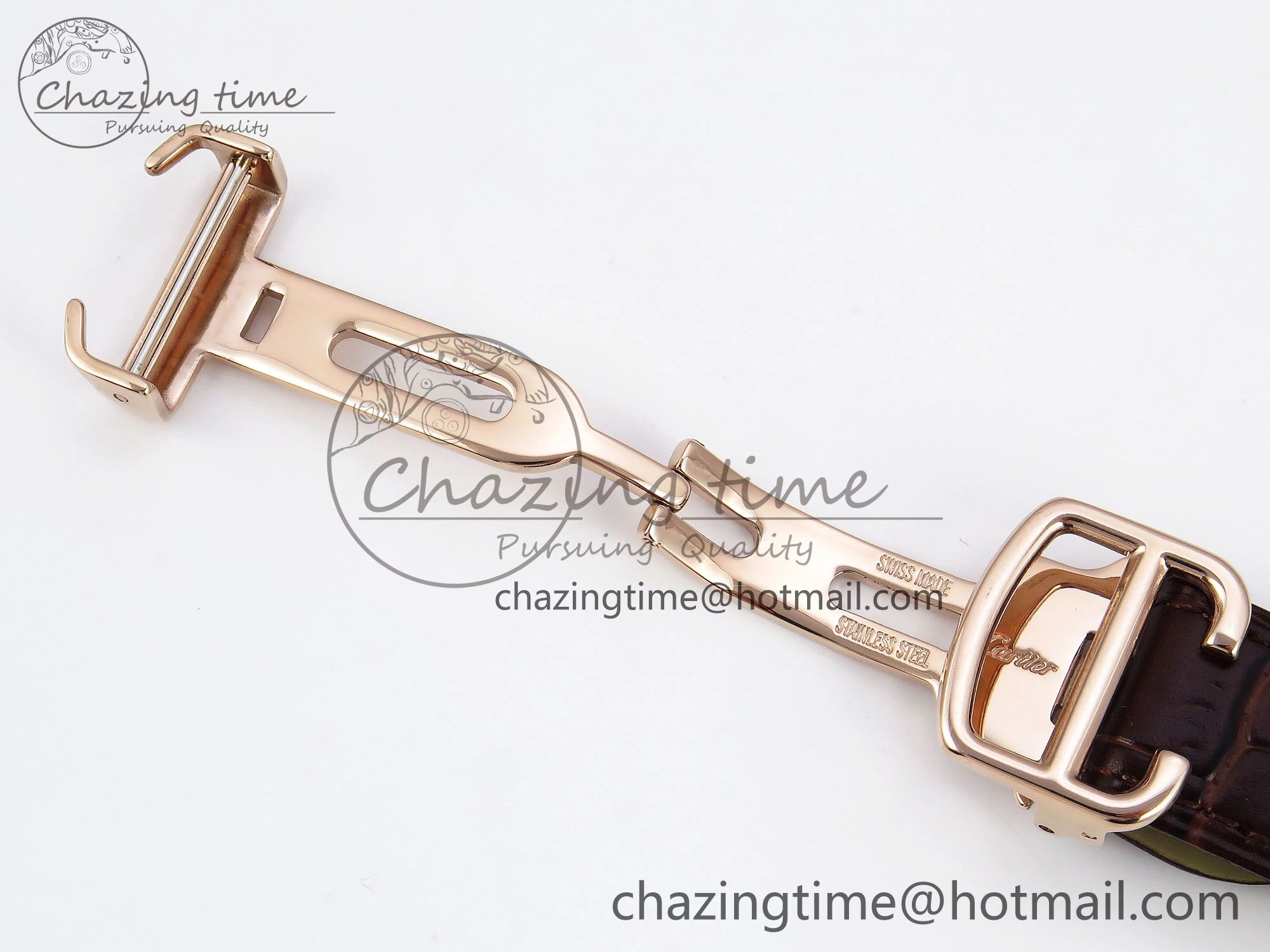 HighQuality Rotonde Tourbillon RG RMSF Best Edition White Dial on Brown Leather Strap 5979