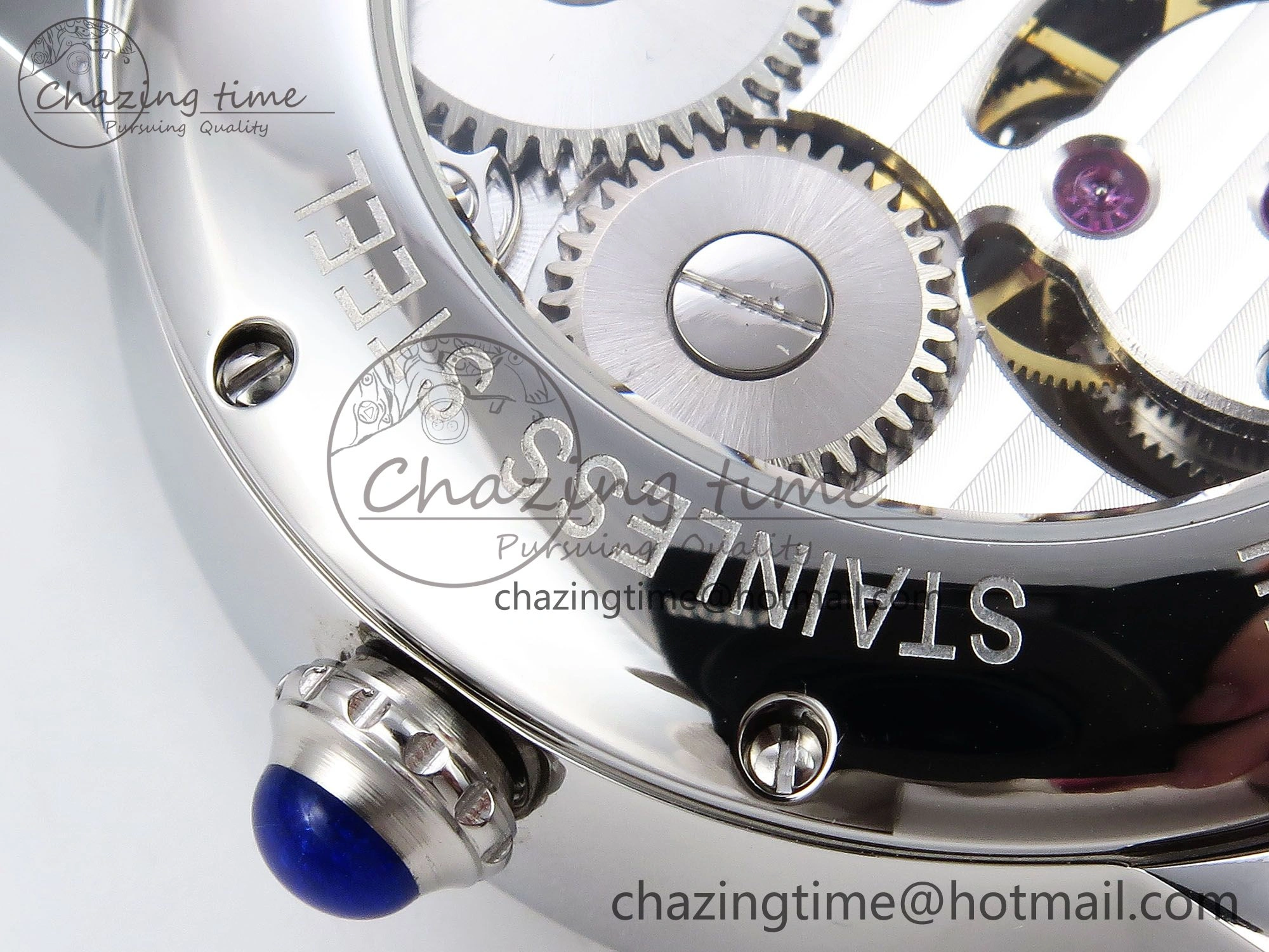 Lightweight Rotonde Tourbillon SS RMSF Best Edition Blue Textured Dial on Black Leather Strap 5980