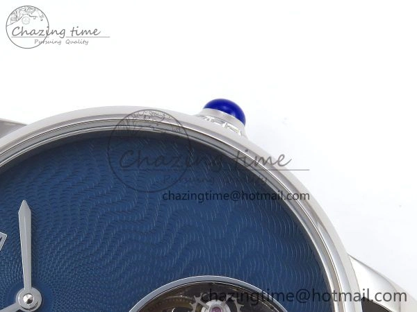 Lightweight Rotonde Tourbillon SS RMSF Best Edition Blue Textured Dial on Black Leather Strap 5980