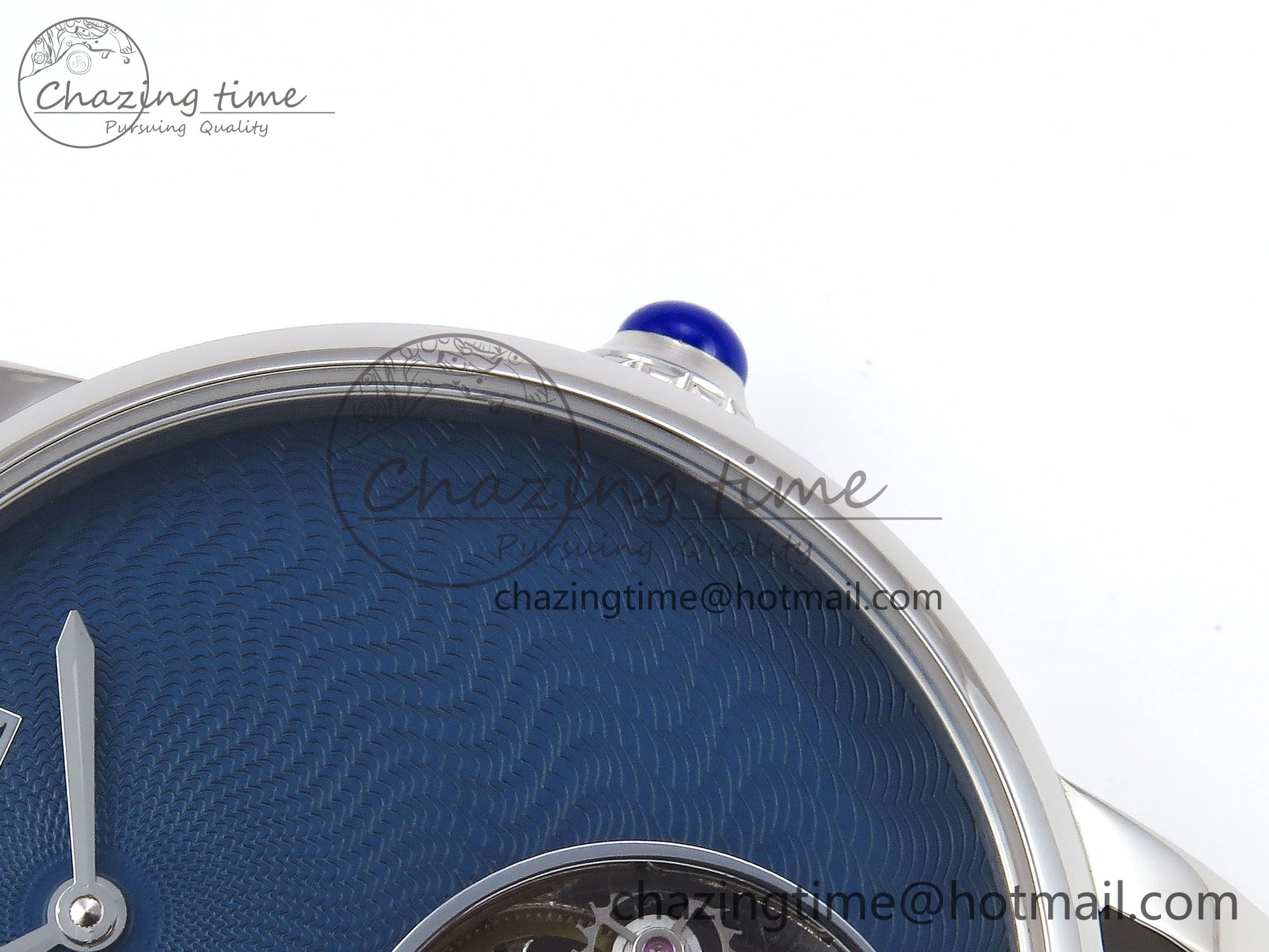 Lightweight Rotonde Tourbillon SS RMSF Best Edition Blue Textured Dial on Black Leather Strap 5980