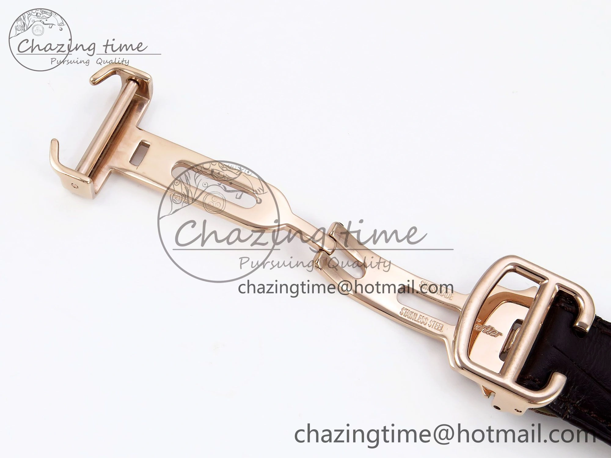 Rotonde de Cartier Flying Tourbillon RG RMS Best Edition Silver Dial on Brown Leather Strap Chic 5984