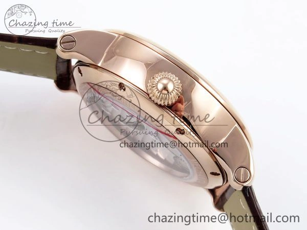 Rotonde de Cartier Flying Tourbillon RG RMS Best Edition Silver Dial on Brown Leather Strap Chic 5984