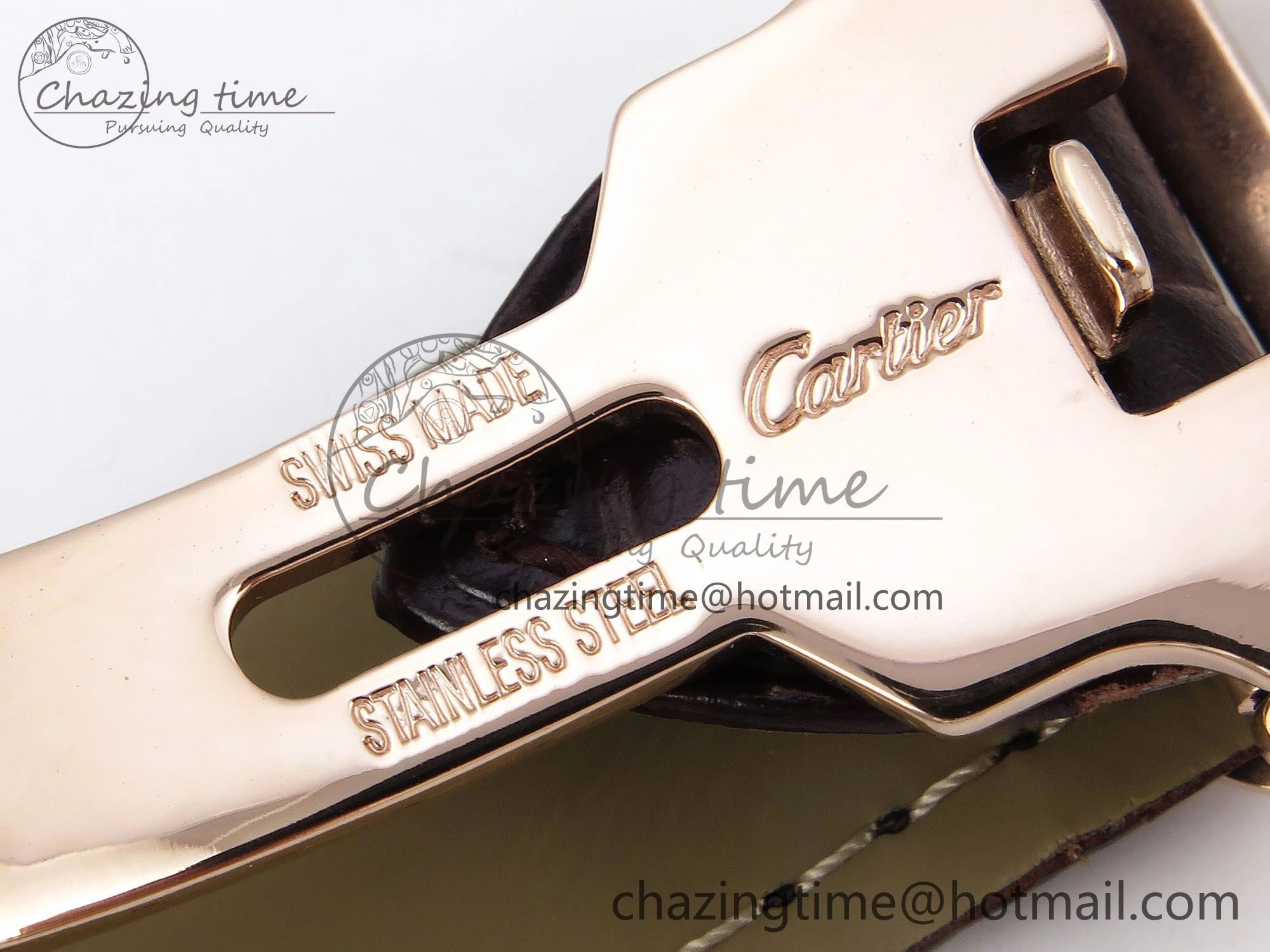 Vibrant Rotonde de Cartier Flying Tourbillon RG RMS Best Edition White Roman Dial on Brown Leather Strap 5985