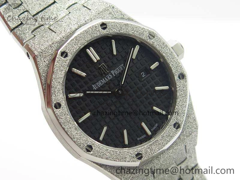 Comfortable Royal Oak 15000 Frosted 33mm OM Best Edition Black Dial On SS Bracelet Quartz 10740