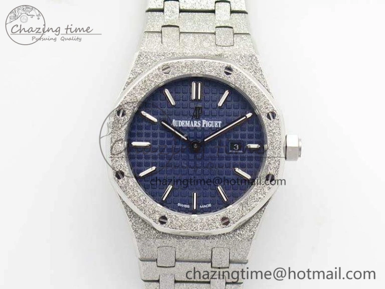 Royal Oak 15000 Frosted 33mm OM Best Edition Blue Dial On SS Bracelet Quartz Resilient 4967