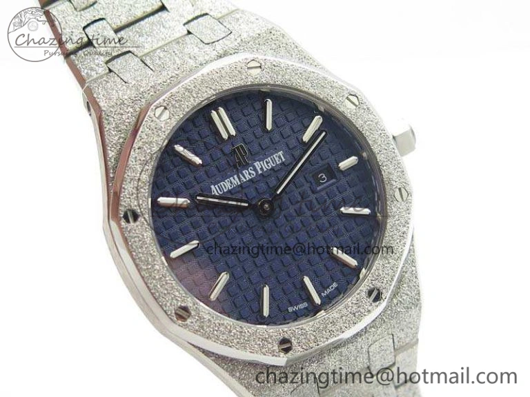 Royal Oak 15000 Frosted 33mm OM Best Edition Blue Dial On SS Bracelet Quartz Resilient 4967