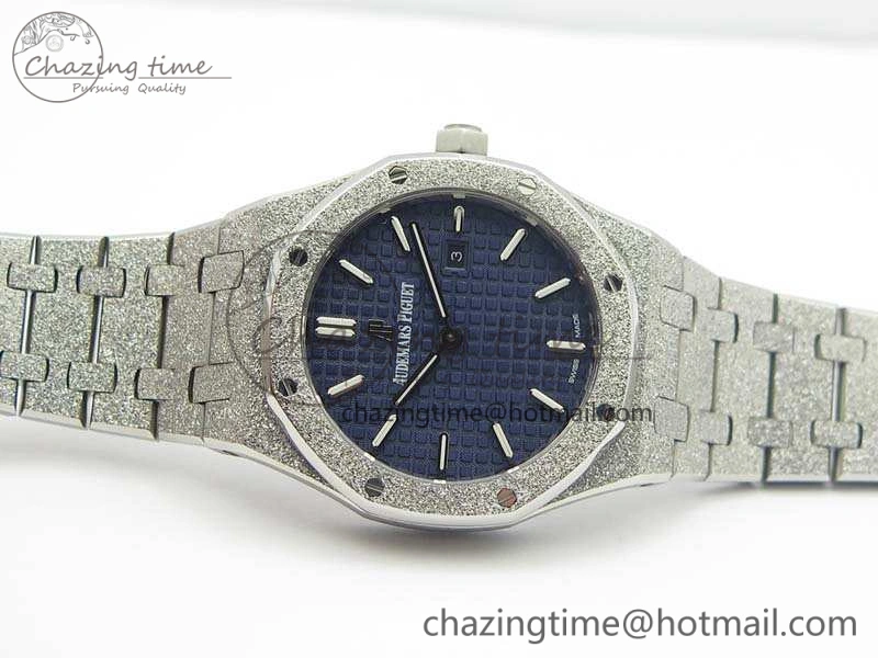 Royal Oak 15000 Frosted 33mm OM Best Edition Blue Dial On SS Bracelet Quartz Resilient 4967
